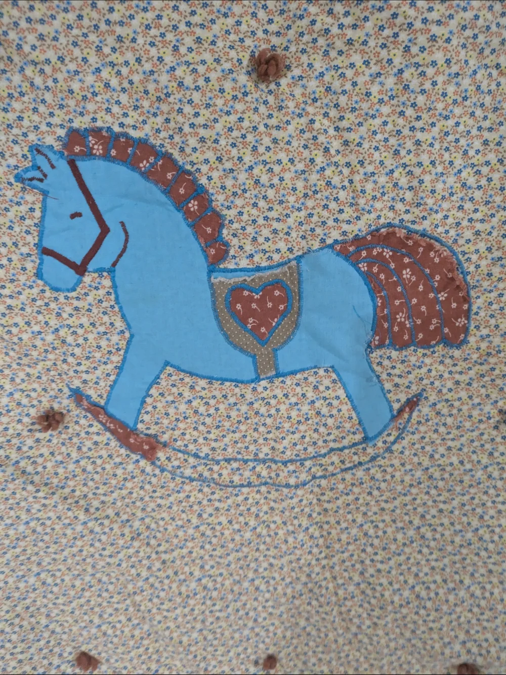 Blue Rocking Horse Applique Quilt